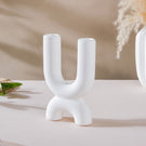 Ultra Mod Matte Ceramic 2 Arm Candle Holder