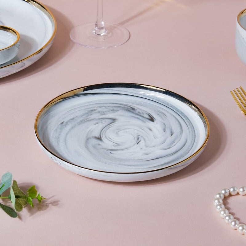 Grey Marble 26 Piece Dinner Set For 6