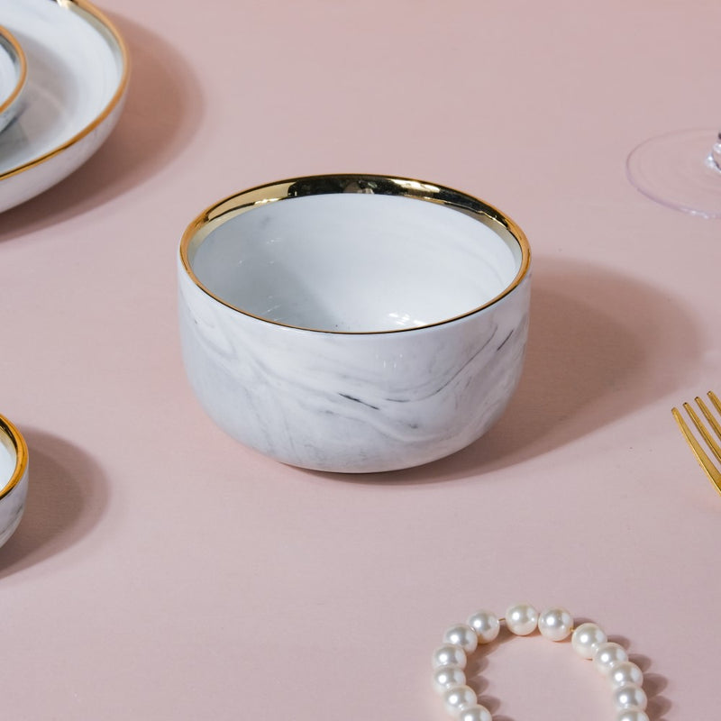 Grey Marble 26 Piece Dinner Set For 6
