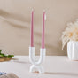 Ultra Mod Matte Ceramic 2 Arm Candle Holder - Candle stand | Room decoration items