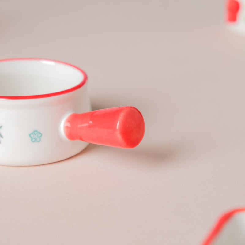 Strawberry Ceramic Creamer With Handle Red Small