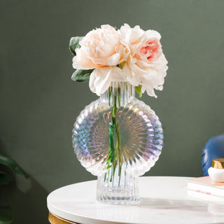 Shimmer Shell Design Glass Vase Small