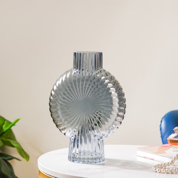 Vortex Glass Vase Grey