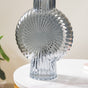 Spiral Textured Glass Vase Grey