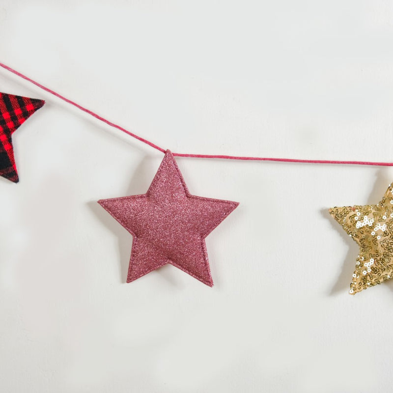 Star Bunting For Christmas 98 Inch - Bunting for wall decoration | Living room decoration items, party decor
