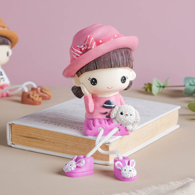 Cowgirl Resin Showpiece With Hanging Legs - Showpiece | Home decor item | Room decoration item