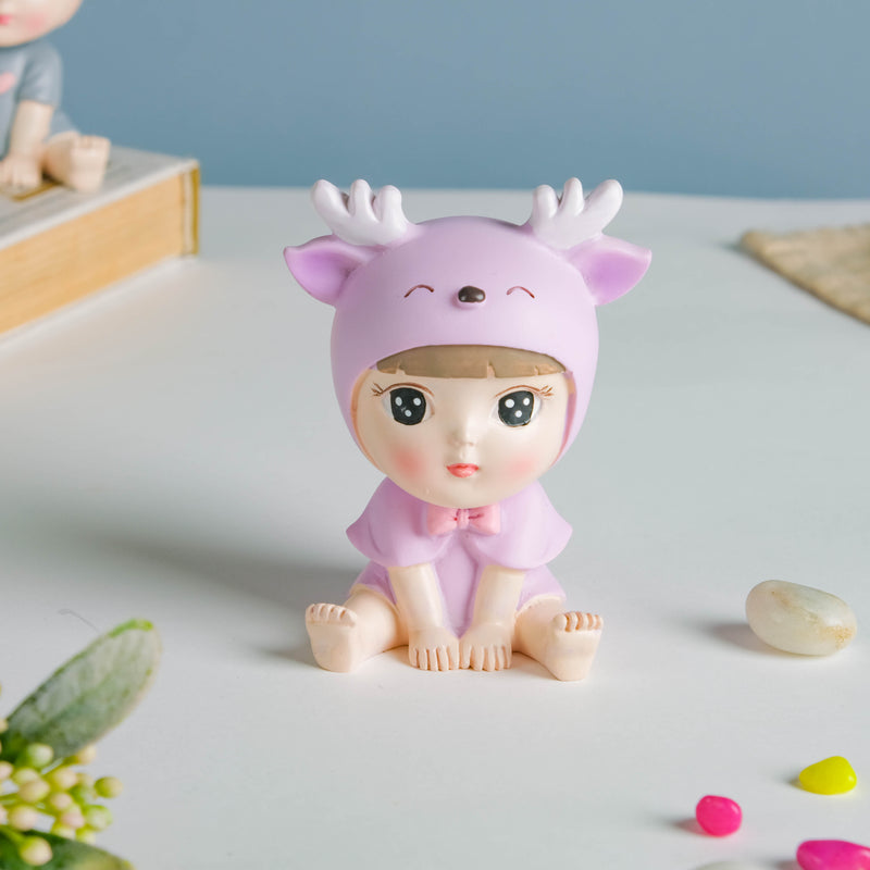 Toddler Girl With Deer Hat Showpiece - Showpiece | Home decor item | Room decoration item