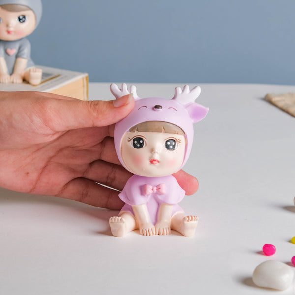 Toddler Girl With Deer Hat Showpiece