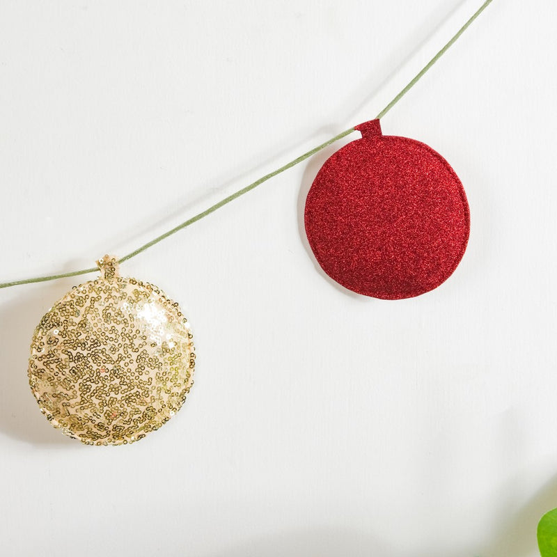 Christmas Baubles Bunting 98 Inch - Christmas bunting for wall decoration | Living room decoration items, party decor