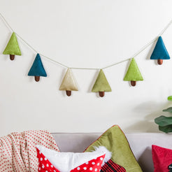 Christmas Trees Bunting 98 Inch - Christmas bunting for wall decoration | Living room decoration items, party decor