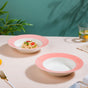 Pastel Pink Pasta Plate 500 ml Set Of 2 - Serving plate, pasta plate, lunch plate, deep plate | Plates for dining table & home decor