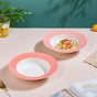 Pastel Pink Pasta Plate 500 ml Set Of 2 - Serving plate, pasta plate, lunch plate, deep plate | Plates for dining table & home decor