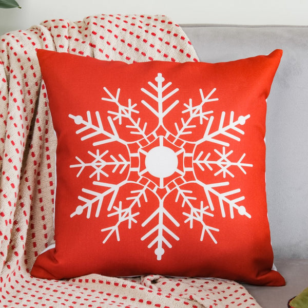 Christmas Velvet Snowflake Cushion Cover 16 X 16 Inch