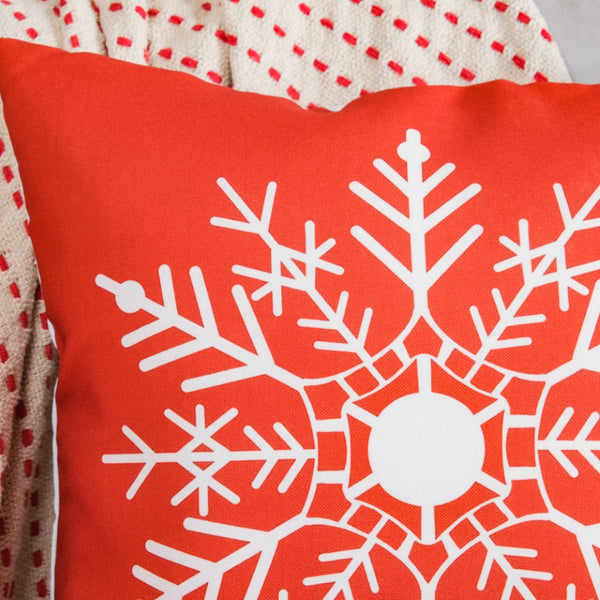 Christmas Velvet Snowflake Cushion Cover 16 X 16 Inch