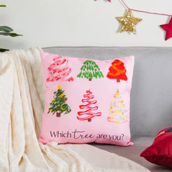 Festive Tree Cushion Cover 16 X 16 Inch