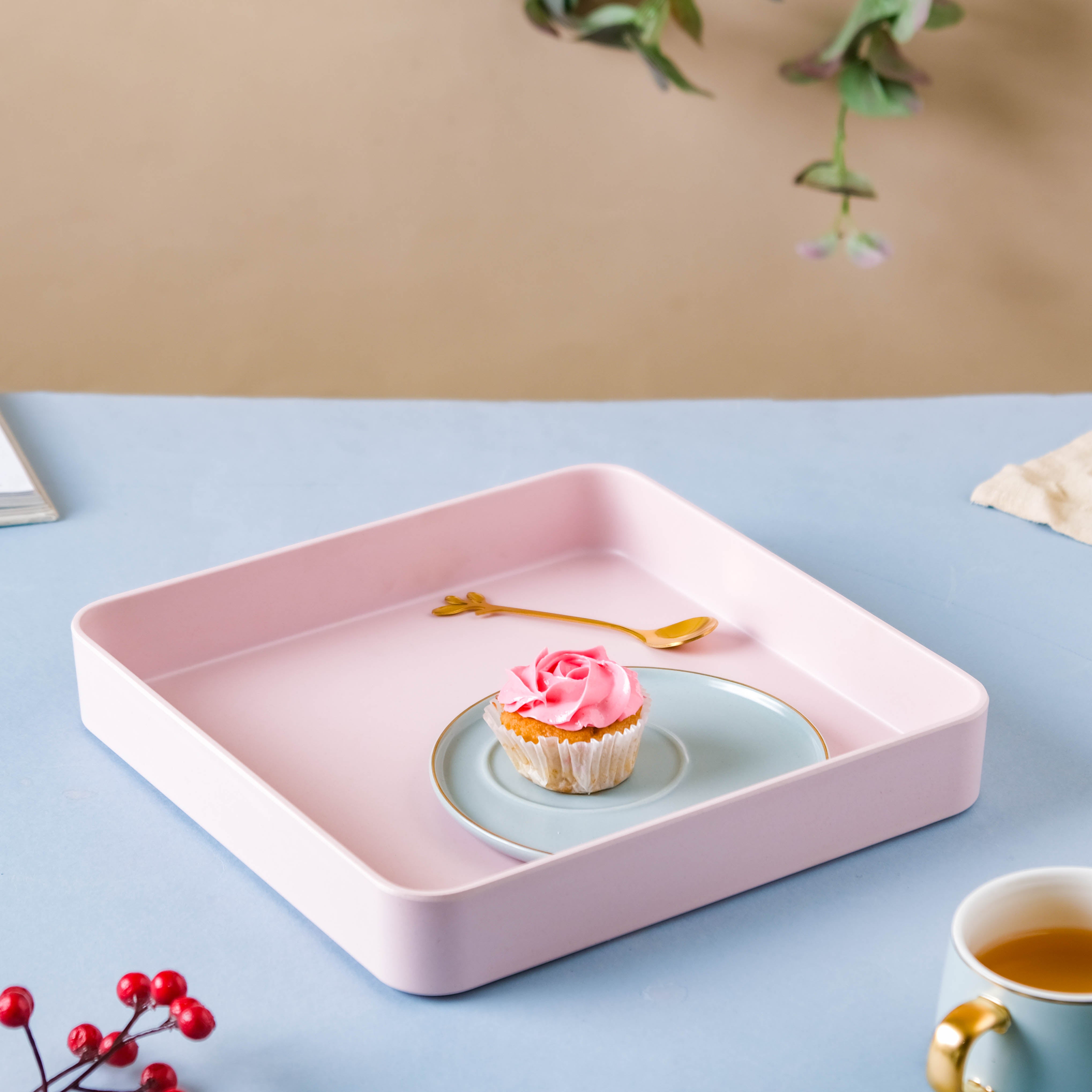 Pink Square Tray Online - Premium Tray | Nestasia