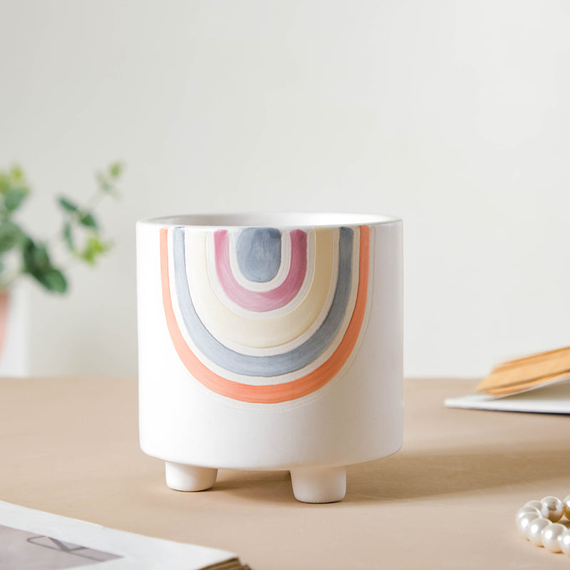 Rainbow Round Pot Small - Indoor planters and flower pots | Home decor items