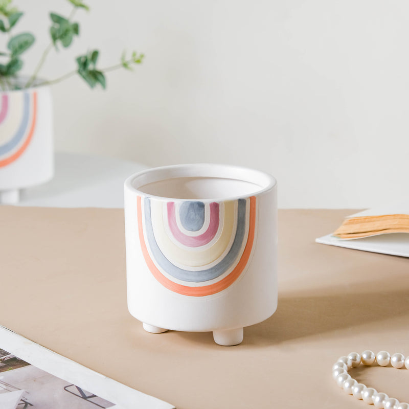 Rainbow Round Pot Small - Indoor planters and flower pots | Home decor items