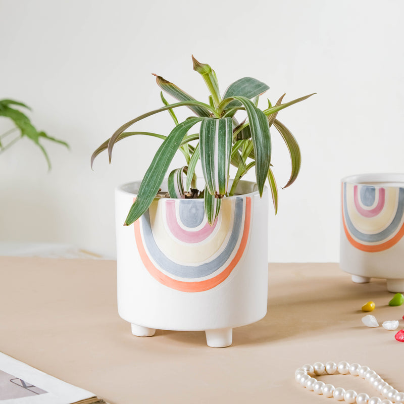 Rainbow Round Pot Medium - Indoor planters and flower pots | Home decor items