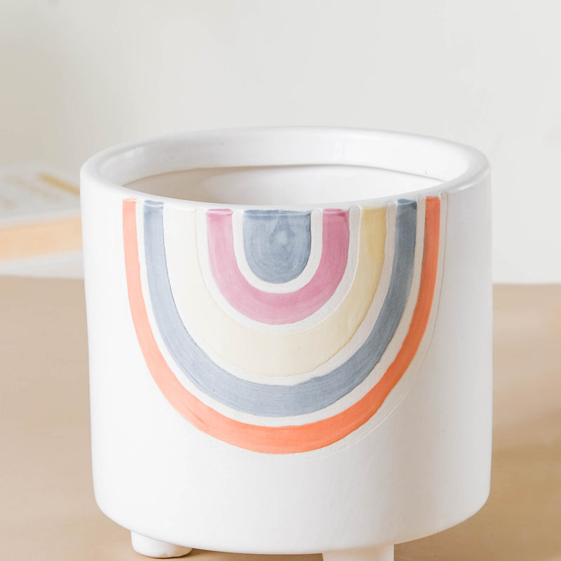 Rainbow Round Pot Medium - Indoor planters and flower pots | Home decor items