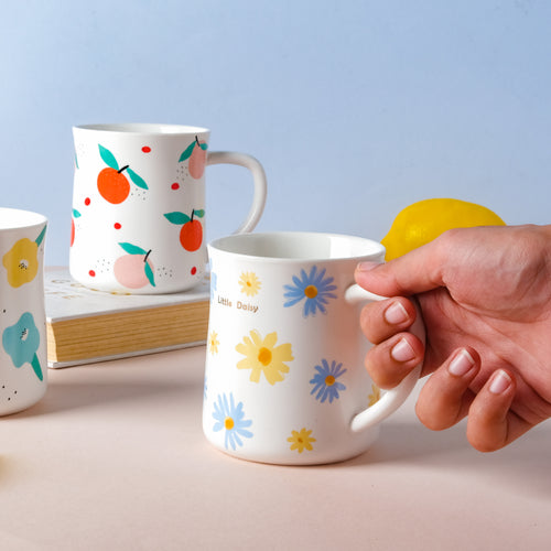White Printed Mug- Mug for coffee, tea mug, cappuccino mug | Cups and Mugs for Coffee Table & Home Decor