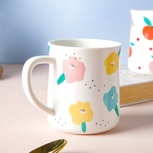 White Printed Mug- Mug for coffee, tea mug, cappuccino mug | Cups and Mugs for Coffee Table & Home Decor