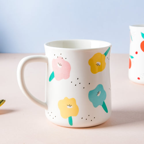 White Printed Mug- Mug for coffee, tea mug, cappuccino mug | Cups and Mugs for Coffee Table & Home Decor