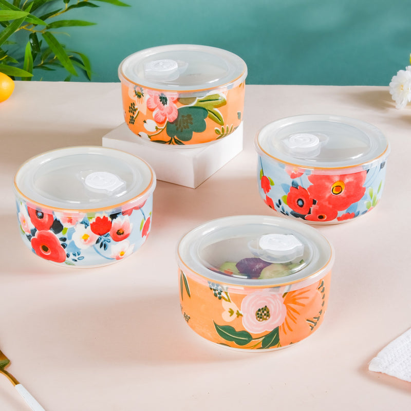 Yuri Ceramic Lunch Box Orange 550 ml Set Of 2