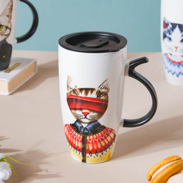 Tall Cat Mug- Mug for coffee, tea mug, cappuccino mug | Cups and Mugs for Coffee Table & Home Decor