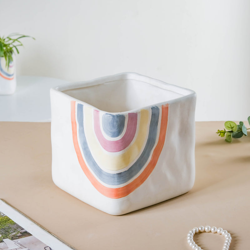 Rainbow Square Pot Large - Indoor planters and flower pots | Home decor items