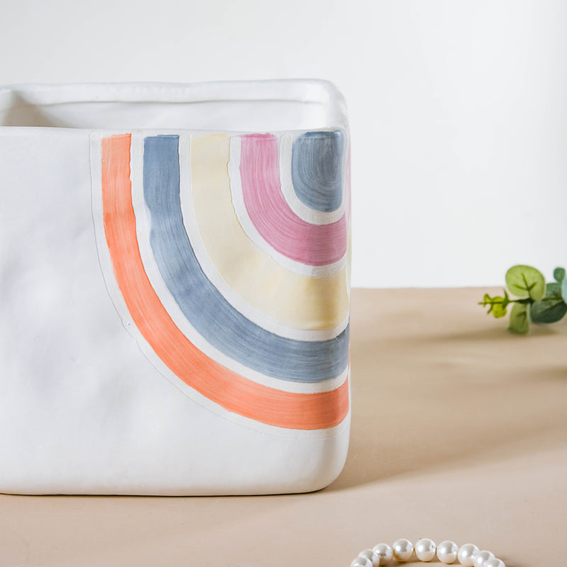 Rainbow Square Pot Large - Indoor planters and flower pots | Home decor items