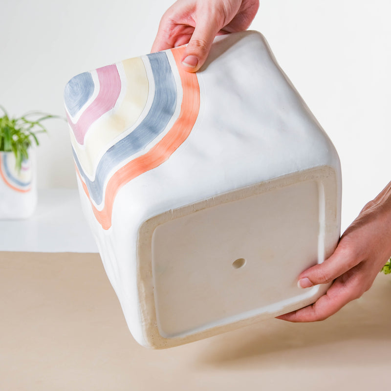 Rainbow Square Pot Large - Indoor planters and flower pots | Home decor items