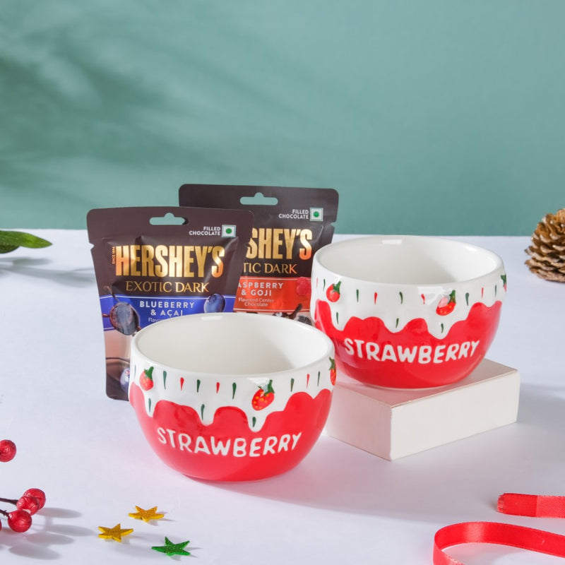 Gourmet Chocolate And Bowl Christmas Hamper Set Of 4