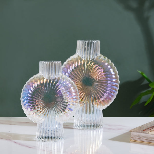 Shimmer Spiral Glass Vase Small