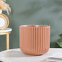 Biscuit Brown Fluted Vase Large - Flower vase for home decor, office and gifting | Home decoration items