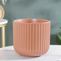 Biscuit Brown Fluted Vase Large - Flower vase for home decor, office and gifting | Home decoration items