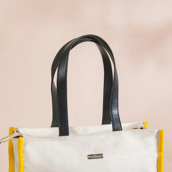 Canvas Cotton Tote Bag Yellow Small 11 X 10 Inch