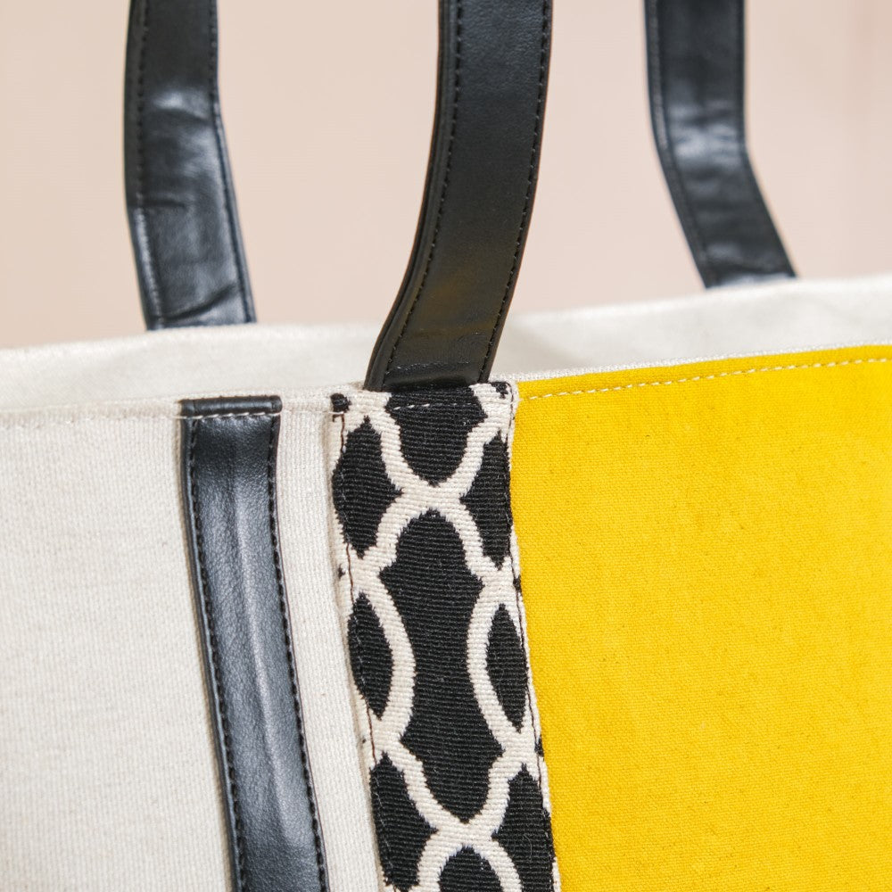 Canvas Cotton Tote Bag Yellow Large 17 X 12 Inch Online Premium