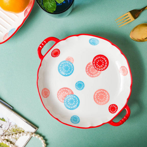 Abstract Design Round Plate - Ceramic platter, serving platter, fruit platter | Plates for dining table & home decor