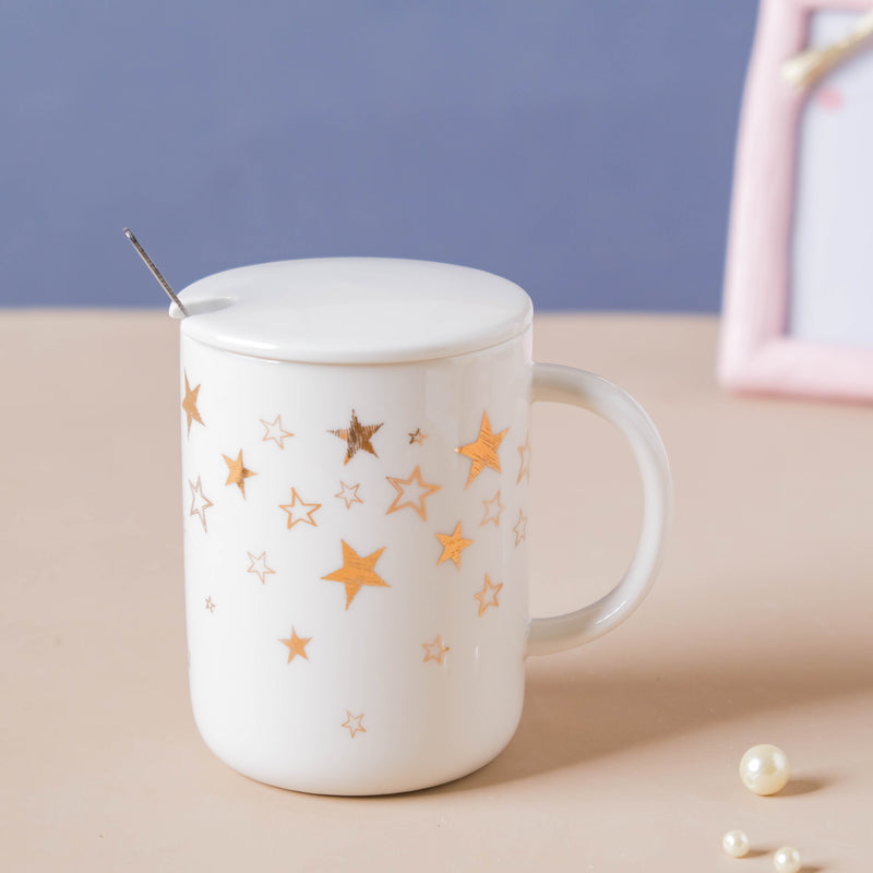 Golden Stars Mug- Mug for coffee, tea mug, cappuccino mug | Cups and Mugs for Coffee Table & Home Decor
