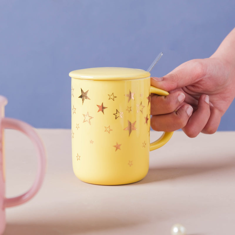 Golden Stars Mug- Mug for coffee, tea mug, cappuccino mug | Cups and Mugs for Coffee Table & Home Decor