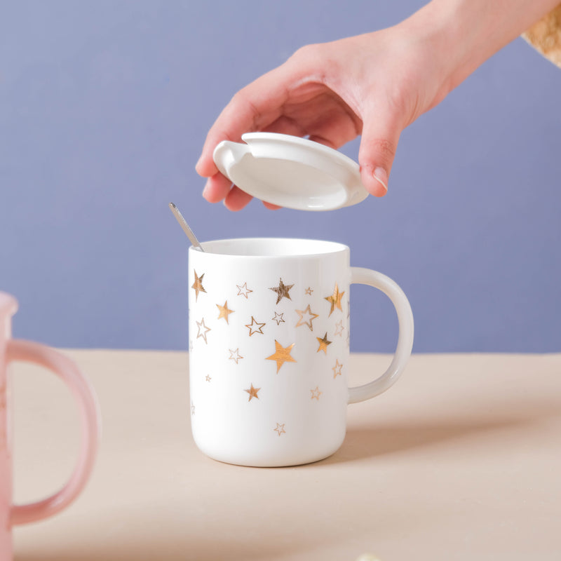 Golden Stars Mug- Mug for coffee, tea mug, cappuccino mug | Cups and Mugs for Coffee Table & Home Decor