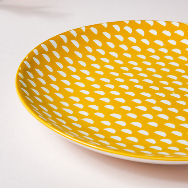 Geometric Mustard Snack Plate 7.5 Inch Set Of 2 - Serving plate, snack plate, dessert plate | Plates for dining & home decor