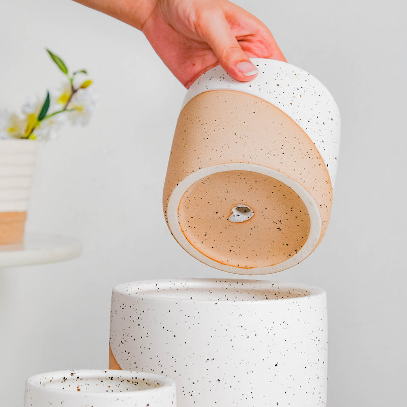Bicolour Plant Pot Set of 3 - Indoor planters and flower pots | Home decor items