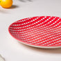 Dotted Red Ceramic Snack Plate 7.5 Inch Set of 2 - Serving plate, snack plate, dessert plate | Plates for dining & home decor