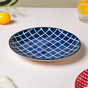 Shibori Chequered Starter Plate Blue 7.5 Inch Set Of 2 - Serving plate, snack plate, dessert plate | Plates for dining & home decor