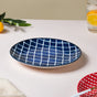 Shibori Chequered Starter Plate Blue 7.5 Inch Set Of 2 - Serving plate, snack plate, dessert plate | Plates for dining & home decor