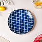 Shibori Chequered Starter Plate Blue 7.5 Inch Set Of 2 - Serving plate, snack plate, dessert plate | Plates for dining & home decor