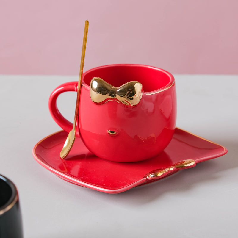 Hello Kitty Mug And Plate- Tea cup, coffee cup, cup for tea | Cups and Mugs for Office Table & Home Decoration