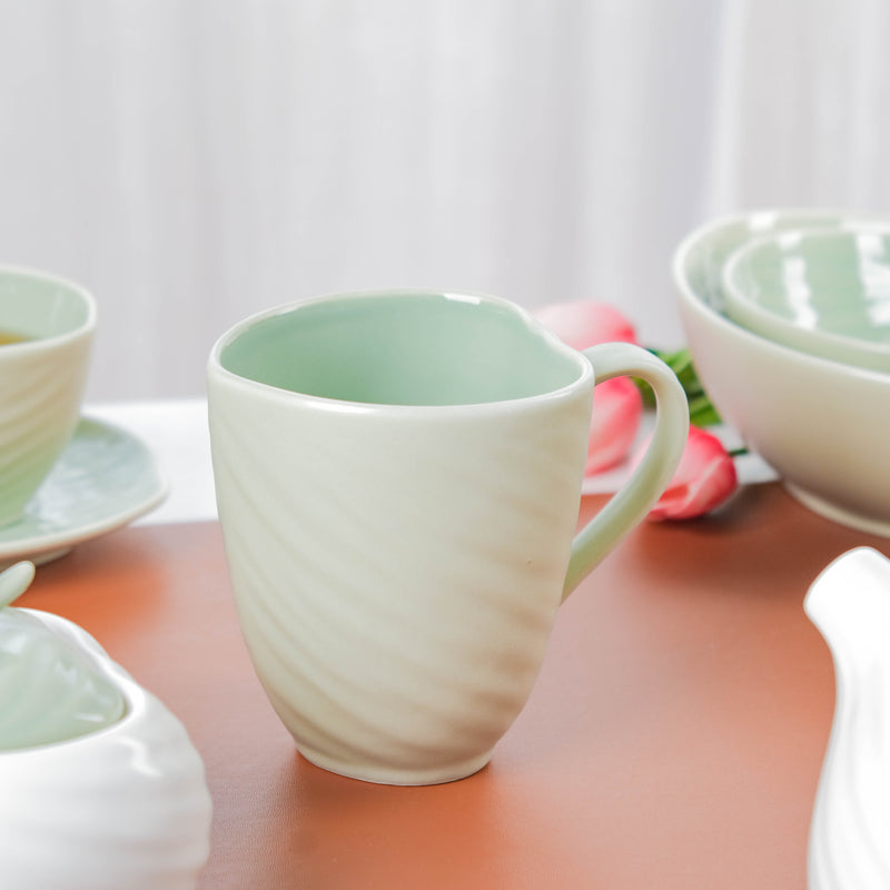Taro Leaf Green Coffee Mug- Mug for coffee, tea mug, cappuccino mug | Cups and Mugs for Coffee Table & Home Decor